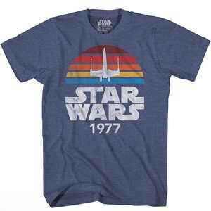 Star Wars 1977 Retro Sunset Logo T-Shirt Blue Mens 3XL Big&Tall NWT